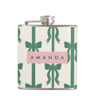 Cantil Padrão de Laço de Fita Verde Elegante Personalizad