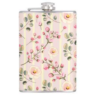 Cantil Padrão de Listra Floral Rosa Suave