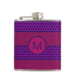 Cantil Padrão de Listras Roxo e Magenta com Monograma