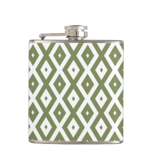 Cantil Padrão de losango verde-oliva e branco