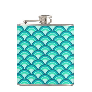 Cantil padrão de onda Art Deco - tons de turquesa