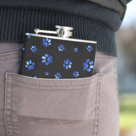 Cantil Padrão de pata de cão brilhante azul