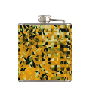 Cantil Padrão de Pixel Verde Laranja Verde Trendy Amarelo