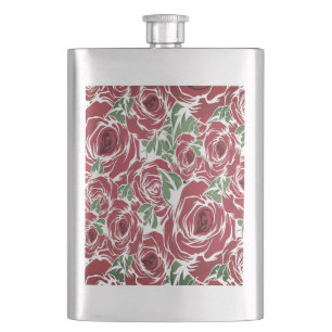 Cantil Padrão de Rosa de Vintage Elegante - Floral Vermel
