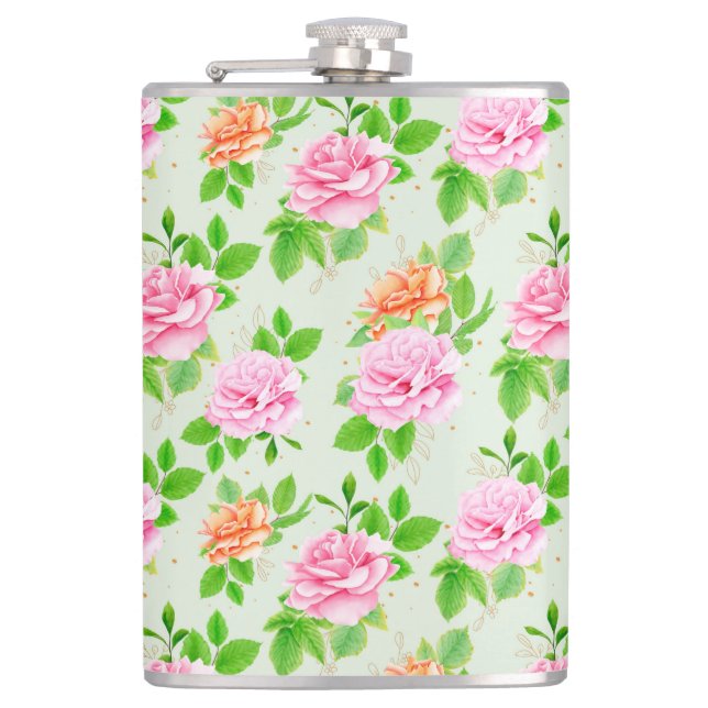 Cantil Padrão de Rosas Cor-de-Rosa Floral (Frente)