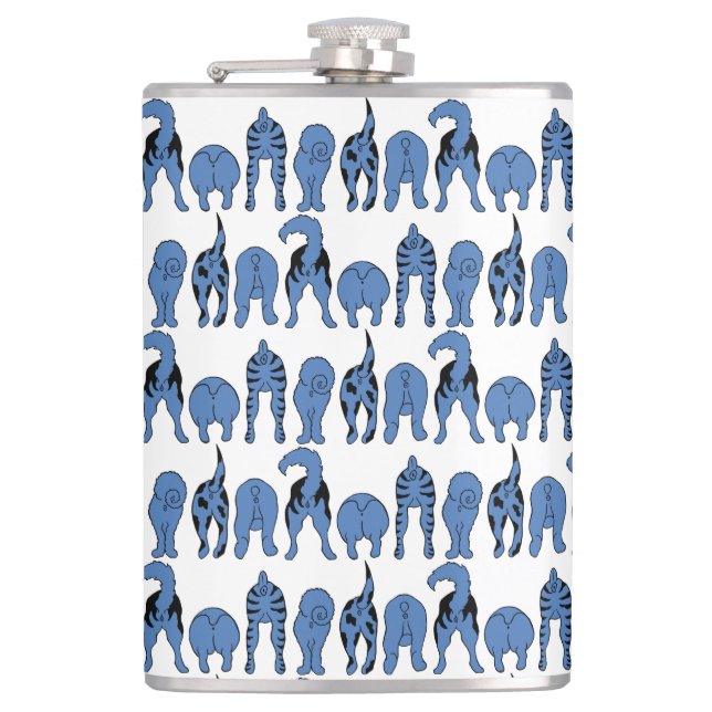 Cantil Padrão de Traseros de Cachorro Azul (Frente)