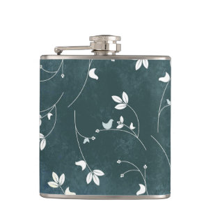 Cantil Padrão de Vintagem Whimsical com Aves e Folhas