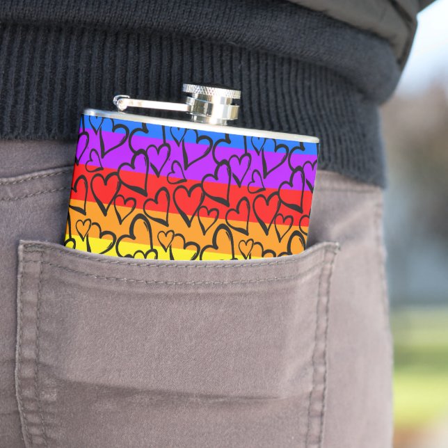 Cantil Padrão do Coração Arco-Íris (In Situ)