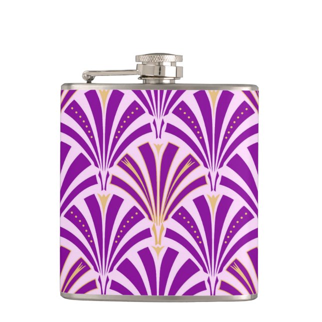 Cantil Padrão do ventilador Art Deco - roxo e orquídea (Frente)