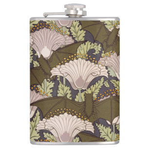 Cantil Padrão Floral Art Nouveau Vintage com Morcego e Pa
