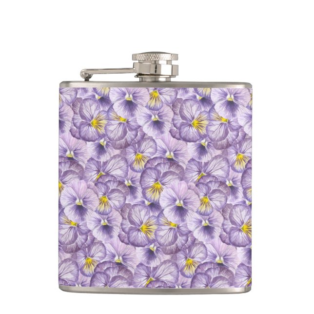 Cantil Padrão floral de aquarela com pânico violeta (Frente)