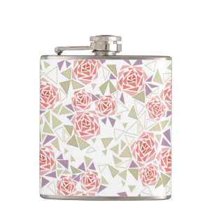 Cantil padrão floral mosaico bege oliva retrô 