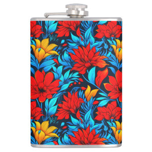 Cantil Padrão Floral Red Yellow Flowers