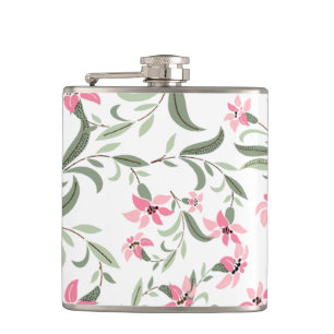 Cantil Padrão Floral Rosa Branco Elegante Bonito