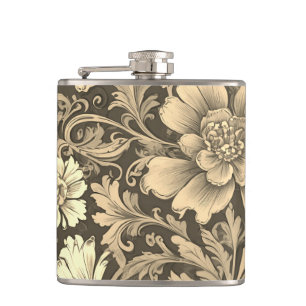 Cantil Padrão Floral Sepia Vintage Incrível