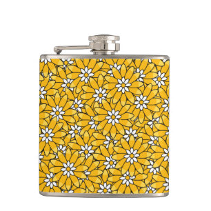 Cantil Padrão Floral Sobreposto Amarelo Brilhante