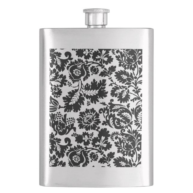 Cantil Padrão Floral Veneziano Preto e Branco de William  (Frente)