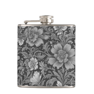 Cantil Padrão Floral Vintage Monocromático