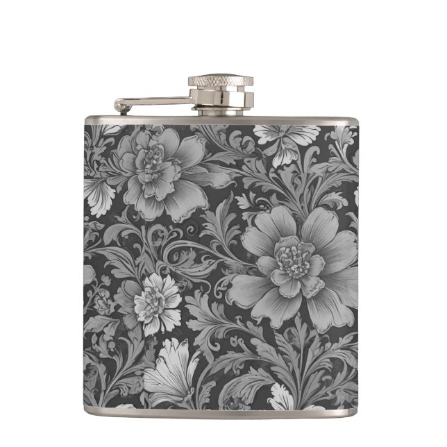 Cantil Padrão Floral Vintage Monocromático (Frente)