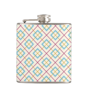 Cantil Padrão Geométrico de Diamante Rosa e Azul Pastel