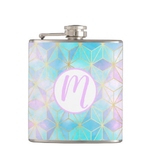 Cantil Padrão Geométrico de Vidro Iridescente