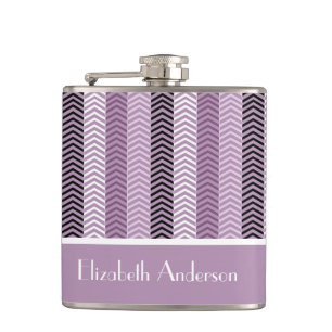 Cantil Padrão Girly Purple Chevron Stripes Com Nome