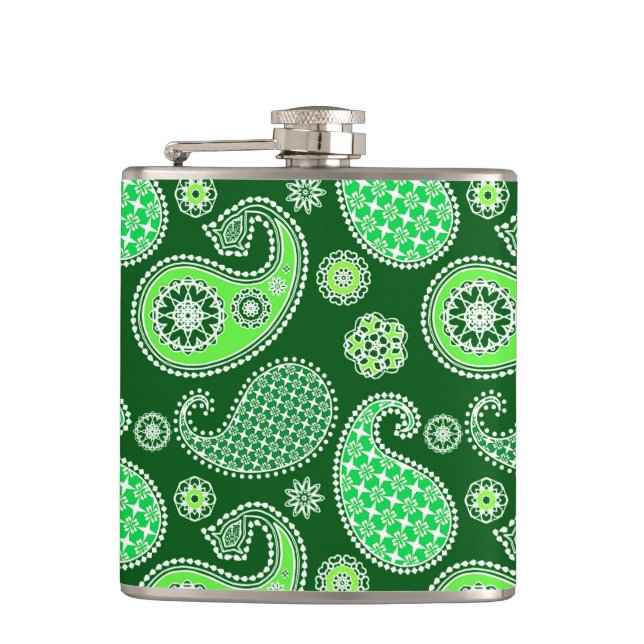 Cantil padrão Paisley, esmeralda e verde-jade (Frente)