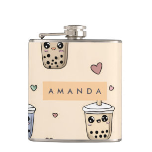 Cantil Padrão Personalizado de Boba Tea Cute