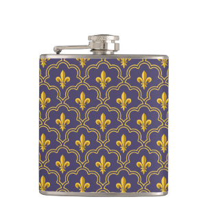 Cantil Padrão Roxo e Dourado da Flor-de-Lis Real