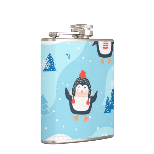 Cantil padrão uniforme de natal com pinguim (Direita)