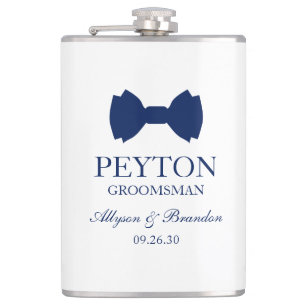 Cantil Padrinho de casamento Blue Arco Tie Flask