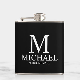 Cantil Padrinho de casamento Personalizado Branco e Preto