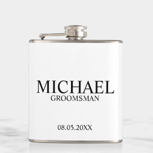 Cantil Padrinho de casamento personalizado preto e branco