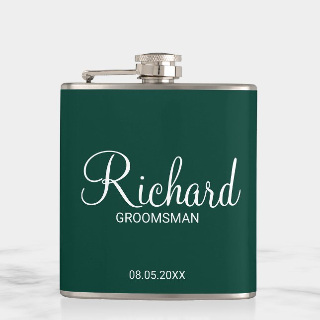 Cantil Padrinho de casamento Personalizado Verde Moderno  (Criador carregado)