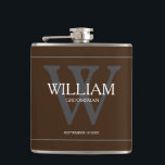 Cantil Padrinho de casamento Presente Casamento Presente<br><div class="desc">Presente De padrinho de casamento, Presente De Festa de casamento, Script Moderno Com Balão De Castanho Russo Inicial Monograma. Clique em personalizar este modelo para personalizá-lo com o monograma inicial, o primeiro nome e a data do casamento rápida e facilmente. Navios no mundo todo rápido. Padrinho de casamento Gift Wedding...</div>