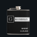 Cantil Padrinho de casamento Wedding<br><div class="desc">Este é padrinho de casamento frasco preto de casamento.</div>