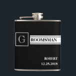 Cantil Padrinho de casamento Wedding<br><div class="desc">Este é padrinho de casamento frasco preto de casamento.</div>