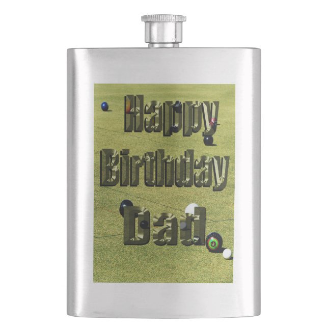 Cantil Pai de lanternas Feliz Aniversário, Hip Flask (Frente)