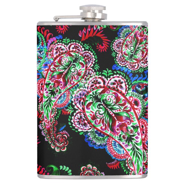 Cantil Paisley Floral, Fundo Étnico. (Frente)