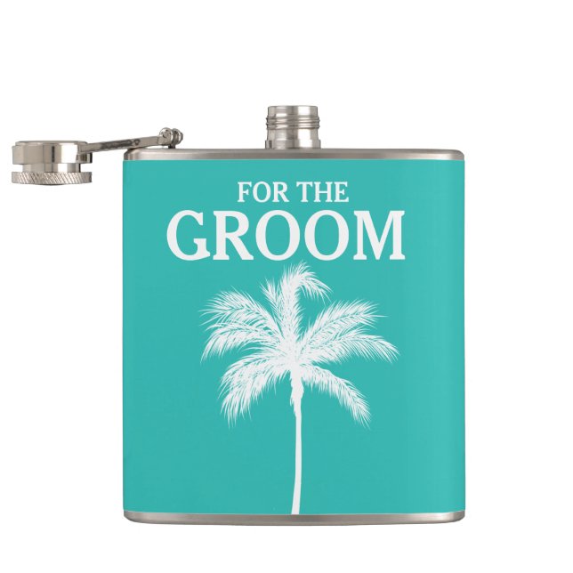 Cantil Palm Tree Aqua Große Flask (Aberto)