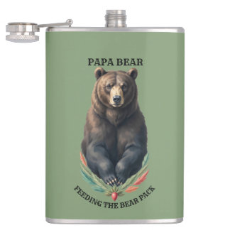 Cantil Papa Urso Frasco de Hip Personalizado de Aço Inoxi