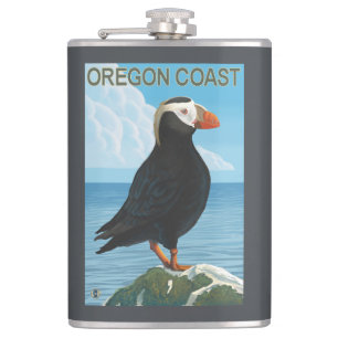 Cantil Papagaio-do-mar adornado costa de Oregon