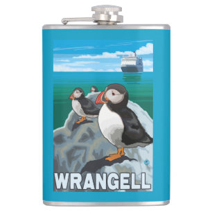Cantil Papagaio-do-mar & navio de cruzeiros - Wrangell,