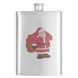 Cantil Papai Noel em vermelho com saco de presentes e ócu
