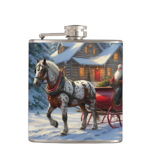 Cantil Papais noeis de Sleigh de um cavalo natalino