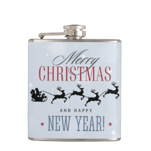 Cantil Papais noeis e sua Reindeer Voadora Silhouette Nat