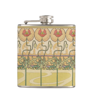 Cantil Papel de Parede Floral Art Nouveau Alfonse Mucha P