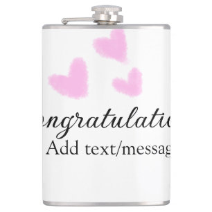 Cantil Parabéns coração rosa formatura aquarela