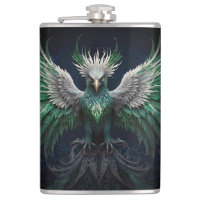 Pássaro Majestoso Verde e Branco da Phoenix