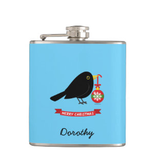 Cantil Pássaro Negro Bonito Com Nome Personalizado De Bol